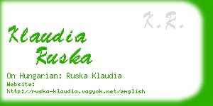 klaudia ruska business card